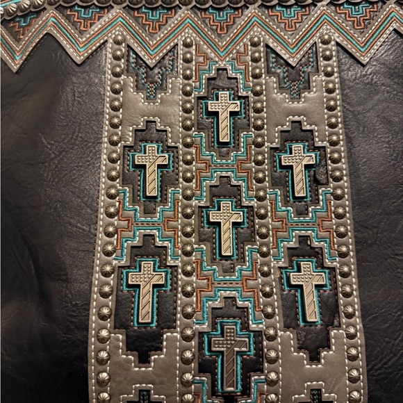Montana West Tote Bag with Ethnic Detailing NWT Montana West embellished cross - Picture 11 of 16